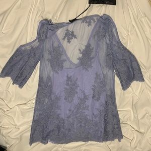 New Gorgeous BKE Boutique Purple Lace Top